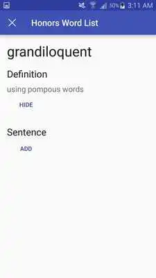 Play Honors Word List