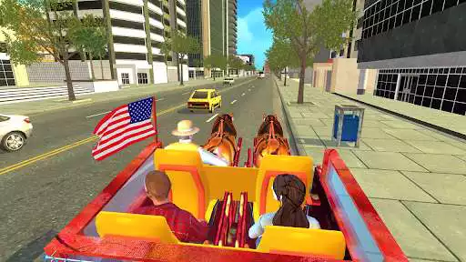 Play Horse Cart Taxi Carriage City Cab Driver 2021 as an online game Horse Cart Taxi Carriage City Cab Driver 2021 with UptoPlay