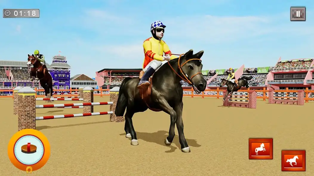 Play Horse racing simulator 3d game as an online game Horse racing simulator 3d game with UptoPlay
