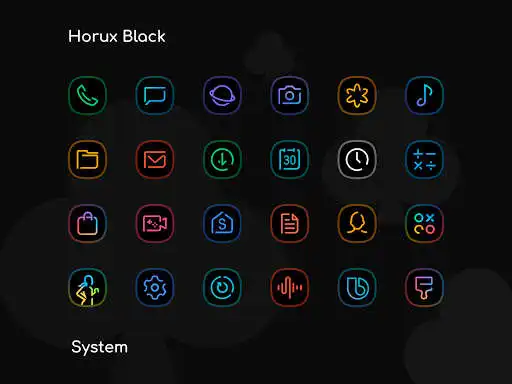 Play Horux Black - Icon Pack  and enjoy Horux Black - Icon Pack with UptoPlay