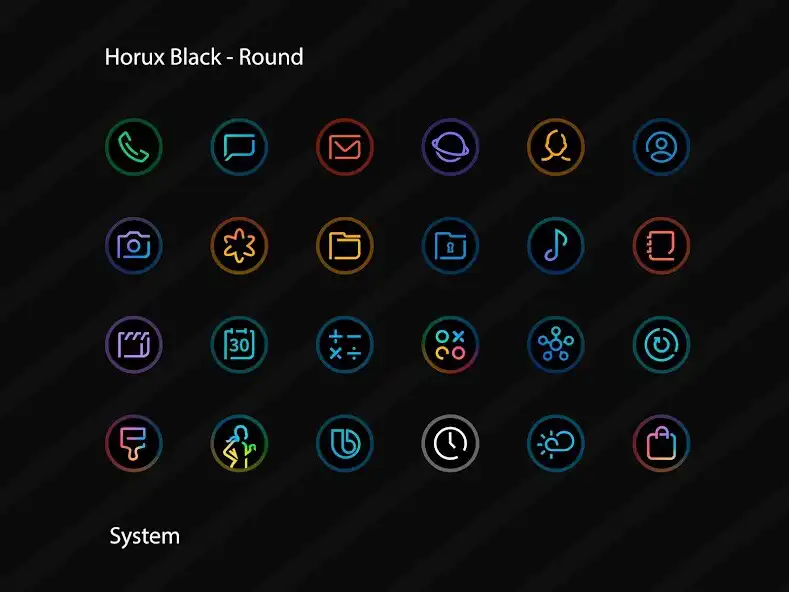 Play Horux Black - Round Icon Pack as an online game Horux Black - Round Icon Pack with UptoPlay