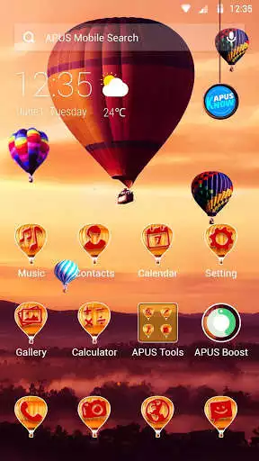 Play Hot Air Balloon APUS Launcher theme