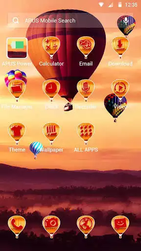 Play Hot Air Balloon APUS Launcher theme