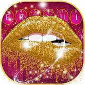 Free play online Hot Golden Lips Keyboard Theme APK