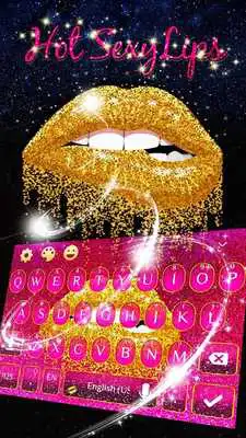 Play Hot Golden Lips Keyboard Theme