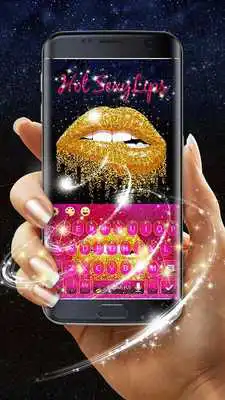 Play Hot Golden Lips Keyboard Theme