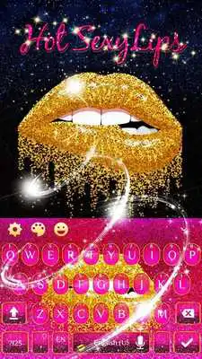 Play Hot Golden Lips Keyboard Theme