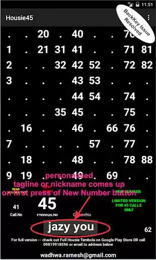 Play Housie Bingo Tambola 45