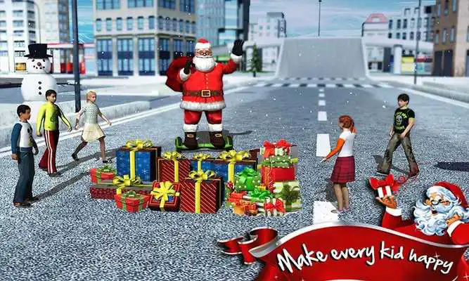 Play Hoverboard Rider 3D:Santa Xmas