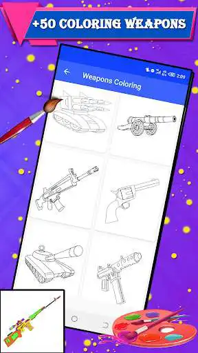 Play How to Color Weapons : Weapons Coloring Book as an online game How to Color Weapons : Weapons Coloring Book with UptoPlay