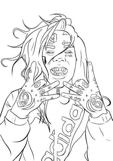 Play How to Draw 6ix9ine as an online game How to Draw 6ix9ine with UptoPlay