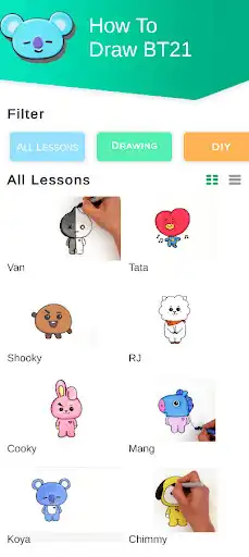 Play How to draw bt21 as an online game How to draw bt21 with UptoPlay