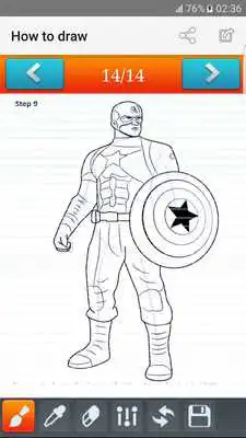 Play how to draw Captain America