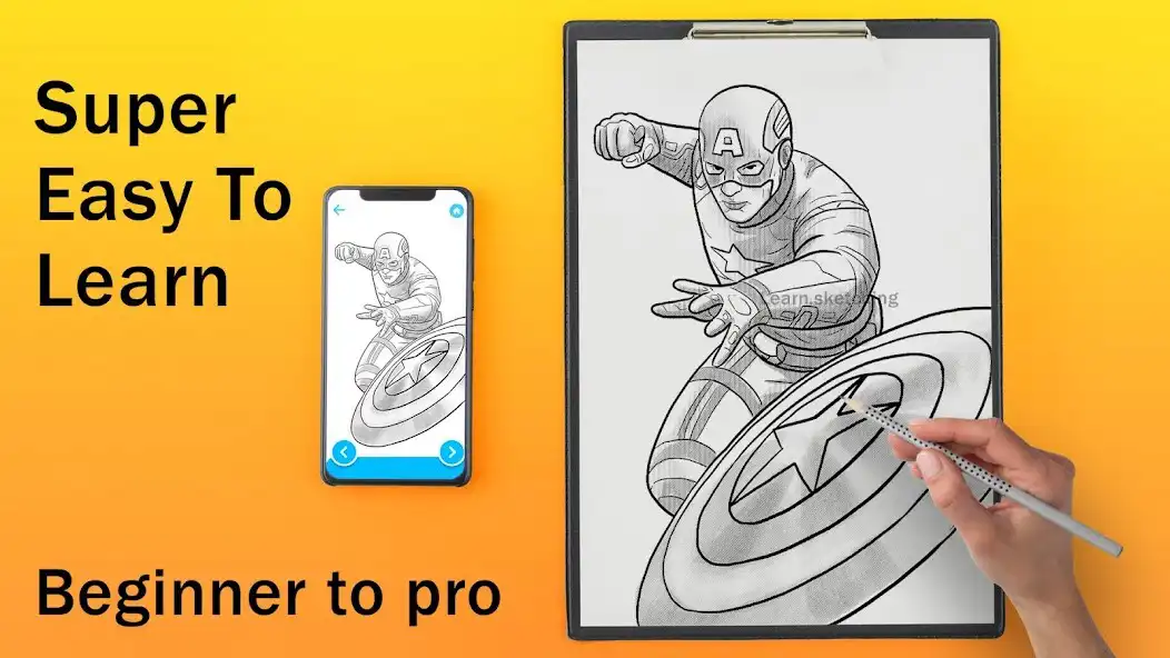 Play How to Draw Superhero Art as an online game How to Draw Superhero Art with UptoPlay