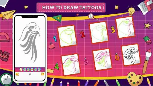 Play How to Draw Tattoos Step by Step as an online game How to Draw Tattoos Step by Step with UptoPlay