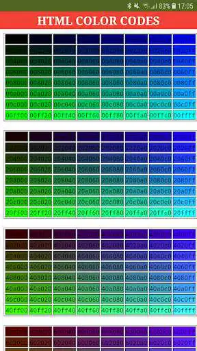 Play HTML COLOR CODES - COLOR CHART  and enjoy HTML COLOR CODES - COLOR CHART with UptoPlay