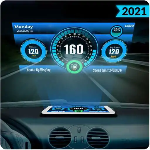 Free play online HUD Speedometer Digital: GPS, Speed Limit Widget APK