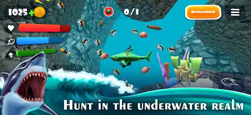 Play Hunting Shark: Fish Simulator as an online game Hunting Shark: Fish Simulator with UptoPlay