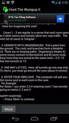 Play Hunt the Wumpus 2 (with ads)