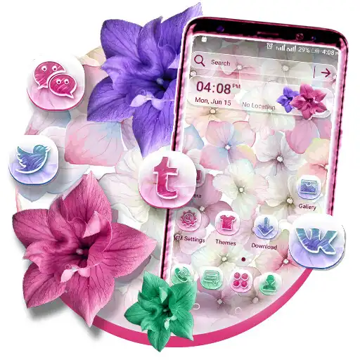 Play Hydrangea Flower LauncherTheme APK