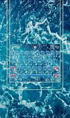 Play Ice Blue Water Droplet Keyboard Theme