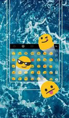 Play Ice Blue Water Droplets Keyboard Theme