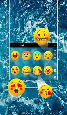 Play Ice Blue Water Droplets Keyboard Theme