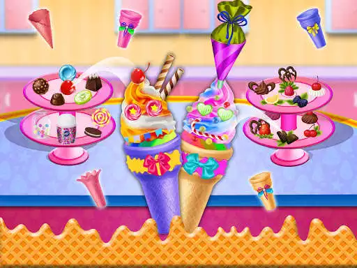 Play Ice Cream Cone Cupcake Maker as an online game Ice Cream Cone Cupcake Maker with UptoPlay