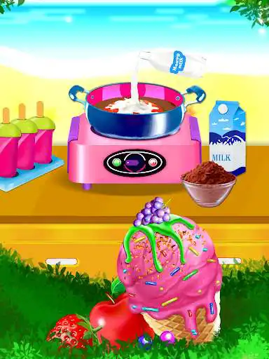 Play Ice Cream Diary - Cooking Game as an online game Ice Cream Diary - Cooking Game with UptoPlay