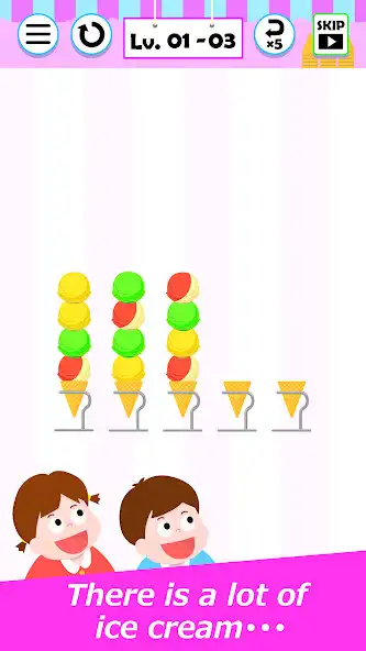 Play Ice Cream Sort - Sort Puzzle as an online game Ice Cream Sort - Sort Puzzle with UptoPlay