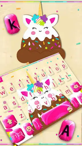 Play Icecream Unicorn Fun Cat Keyboard Theme as an online game Icecream Unicorn Fun Cat Keyboard Theme with UptoPlay