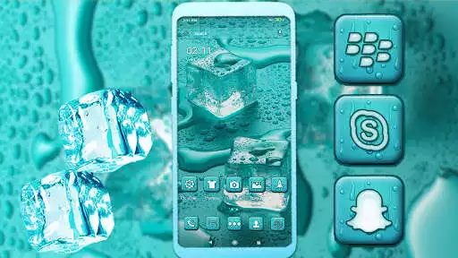 Play Ice Cubes Mint Launcher Theme  and enjoy Ice Cubes Mint Launcher Theme with UptoPlay