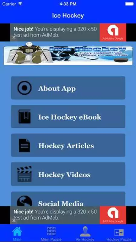 Play Ice Hockey -android app
