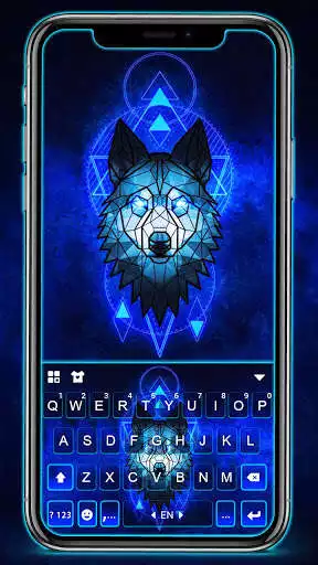 Play Ice Neon Wolf Keyboard Background  and enjoy Ice Neon Wolf Keyboard Background with UptoPlay