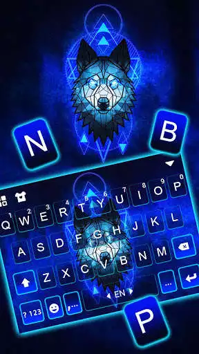 Play Ice Neon Wolf Keyboard Background as an online game Ice Neon Wolf Keyboard Background with UptoPlay