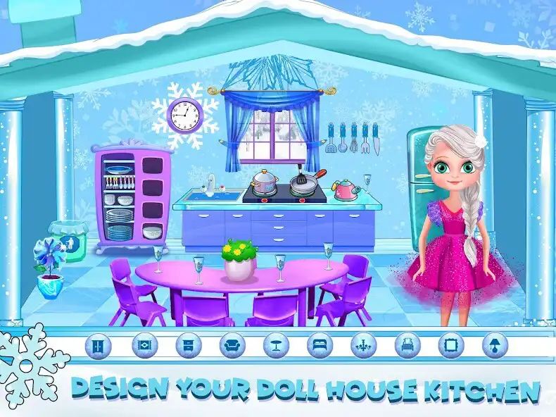 Play Ice Princess Doll House Decorating  Design as an online game Ice Princess Doll House Decorating  Design with UptoPlay