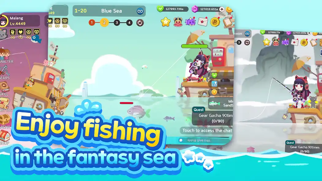 Play Idle Fishing: Sea of Fantasy as an online game Idle Fishing: Sea of Fantasy with UptoPlay