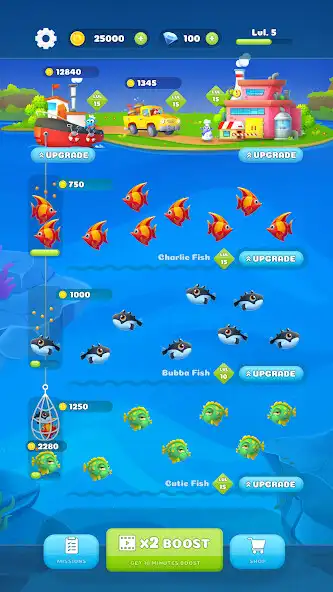 Play IDLE Fishing Tycoon as an online game IDLE Fishing Tycoon with UptoPlay