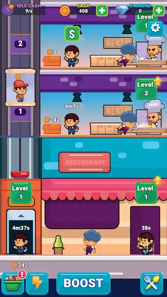 Play Idle Restaurant: Strategy Game as an online game Idle Restaurant: Strategy Game with UptoPlay