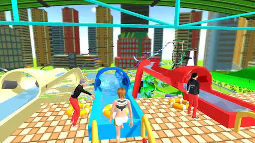Play Idle Uphill Waterpark Rush : Aqua Slides and Rides as an online game Idle Uphill Waterpark Rush : Aqua Slides and Rides with UptoPlay