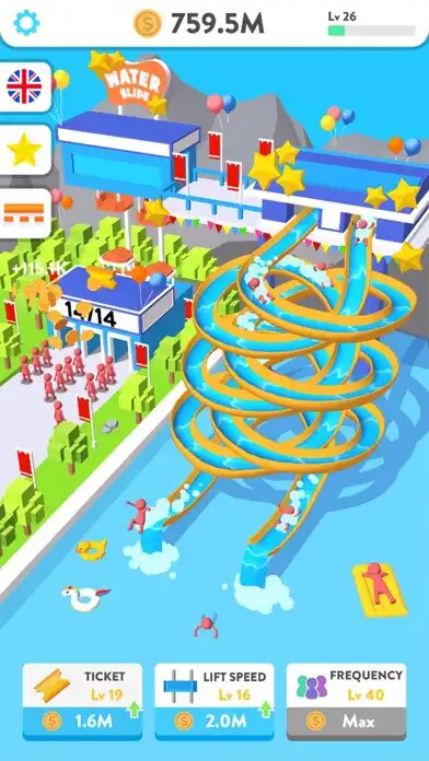 Play Idle Water Slide as an online game Idle Water Slide with UptoPlay