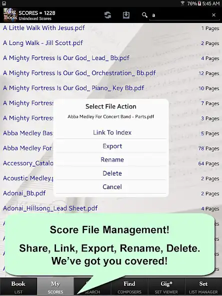 Play iGigBook Sheet Music Manager as an online game iGigBook Sheet Music Manager with UptoPlay