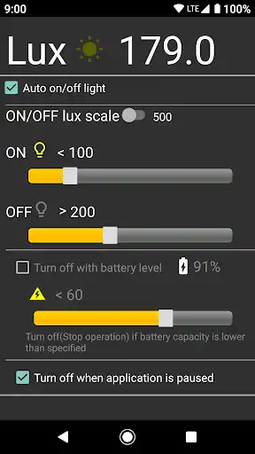Play Illuminance Meter(Auto On/Off Light) as an online game Illuminance Meter(Auto On/Off Light) with UptoPlay