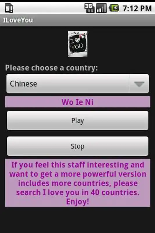 Play I Love You in 24 countries