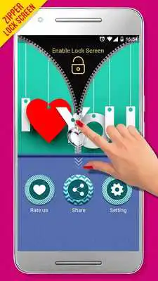 Play I Love You Zipper Lock Screen