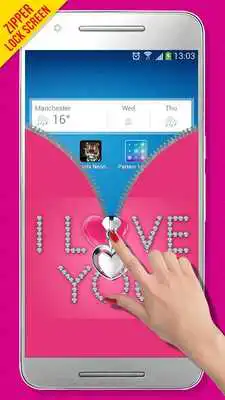Play I Love You Zipper Lock Screen