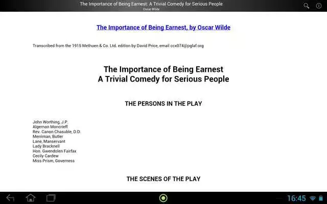 Play Importance of Being Earnest Play Importance of Being Earnest