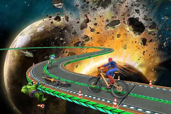 Play Impossible Superhero BMX Stunts Sky Tracks Racer