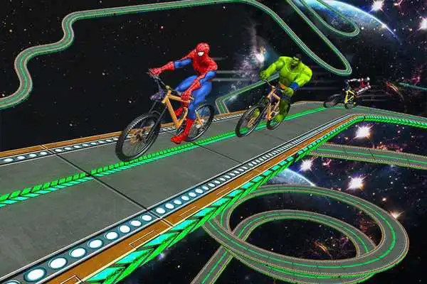 Play Impossible Superhero BMX Stunts Sky Tracks Racer