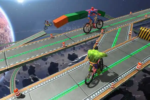 Play Impossible Superhero BMX Stunts Sky Tracks Racer